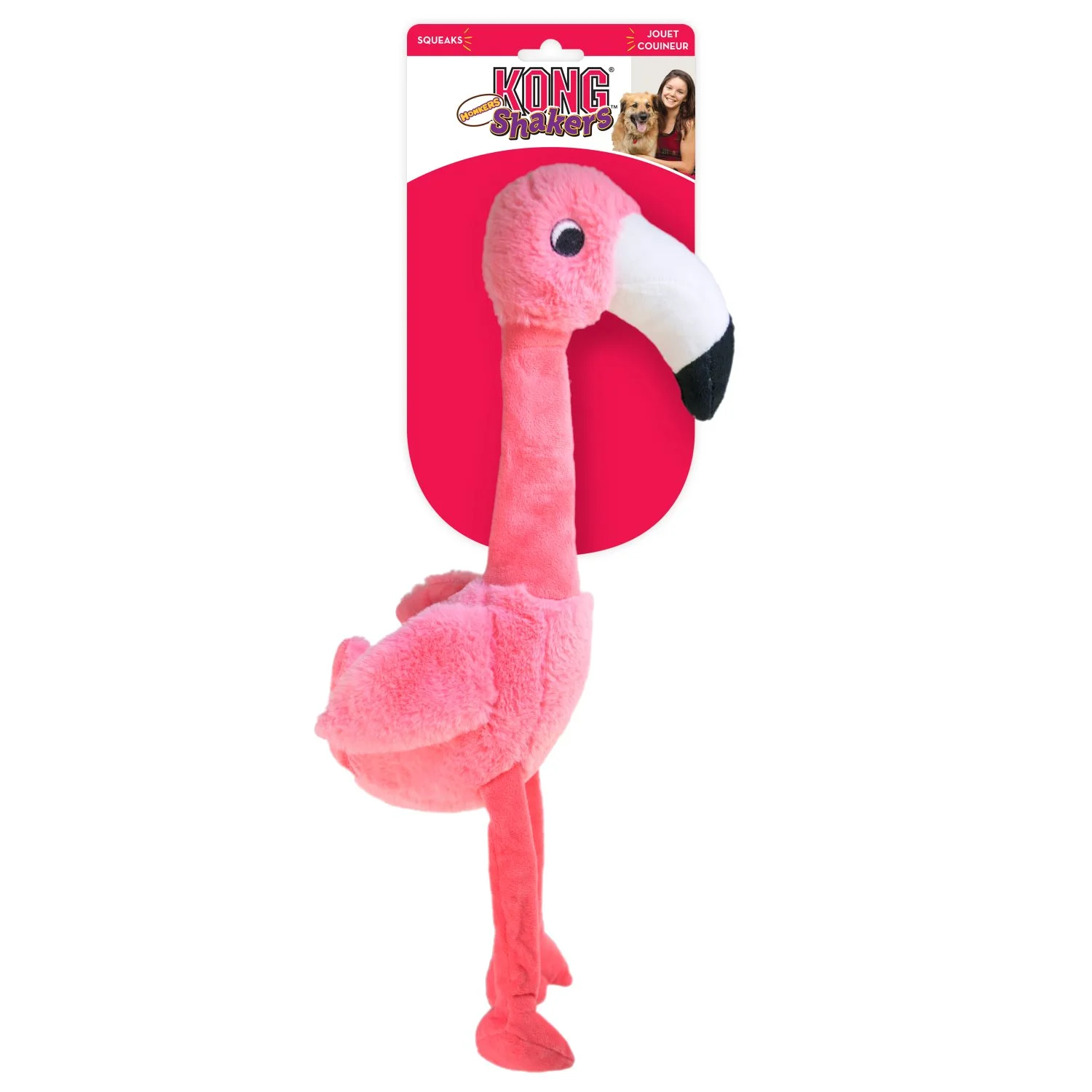 KONG Shakers Honkers Flamingo S - bamse hundelegetøj med lyd